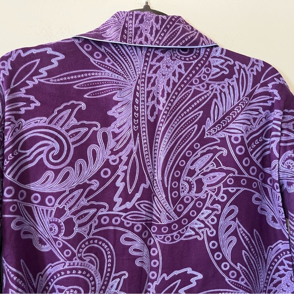 NWT Ted Baker Purple Paisley button-down Women's Sleep Shirt — loungewear - Picture 4 of 12